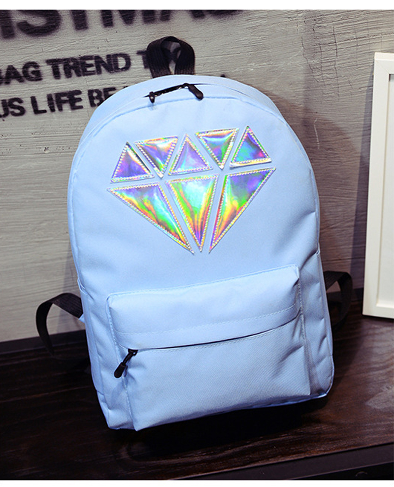 Women-Canvas-Backpack-School-Bags-Holographic-Silver-Diamond-Solid-Teenage-Girls-Female-Men-Laptop-S-32659574067