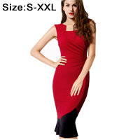 Women-Colorblock-Round-Neck-Half-Sleeve-Bodycon-casual-Office-work-business-Pencil-Bandage-womens-Pa-32659235656