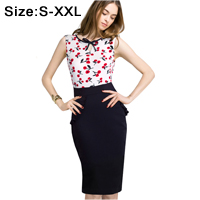 Women-Colorblock-Round-Neck-Half-Sleeve-Bodycon-casual-Office-work-business-Pencil-Bandage-womens-Pa-32659235656