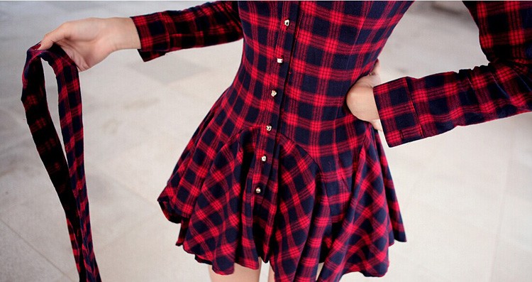 Women-Dress-Red-Autumn-Summer-Retro-Long-Sleeve-Sexy-Mini-Slim-Dress-With-Waist-Belt-Red-Plaid-Lapel-32559945827