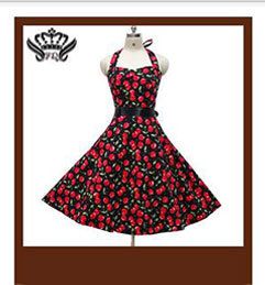 Women-Dress-Rockabilly-Audrey-Hepburn-Dress-Summer-Cotton-Vintage-Solid-Swing-Pinup-Red-Robe-Femme-S-32699744050