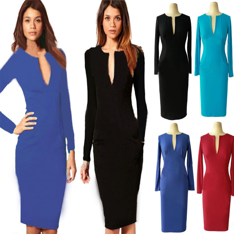 Women-Dresses-Autumn-Winter-Hot-Sale-2017-V-neck-Knee-length-Full-Sleeve-Bodycon-Pencil-Party-Cockta-32215254296