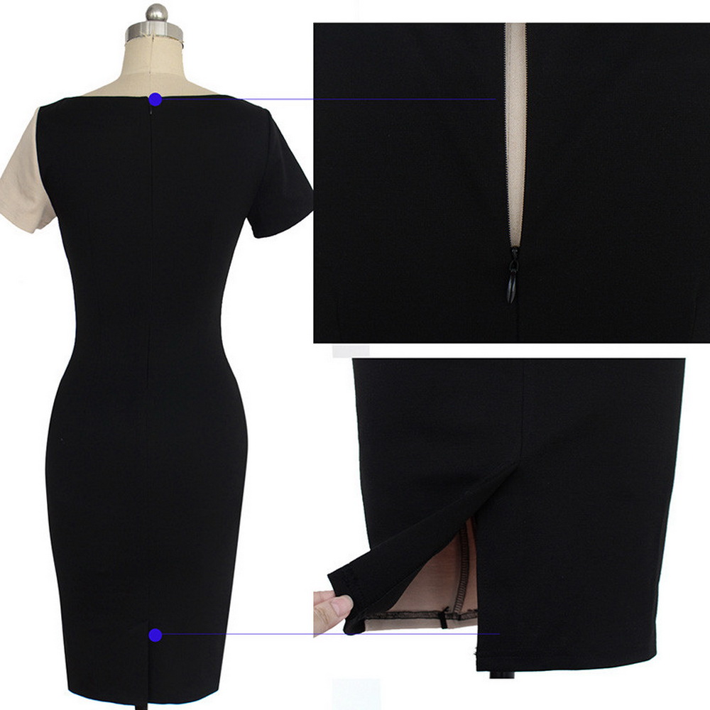 Women-Elegant-Optical-Illusion-Colorblock-Contrast-Patchwork-Dress-O-Neck-Bodycon-Casual-Office-Penc-32750098526