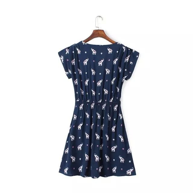 Women-Elephant-print-summer-Dress-Vestido-feminina-elastic-waist-sleeveless-dresses-sweet-office-wea-32381036582