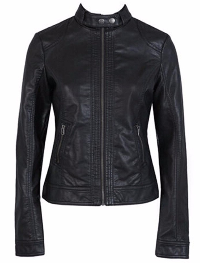 Women-Leather-Jacket-Single-Pimkie-Washed-PU-Leather-Motorcycle-Jacket-PIMKIE-Jacket-Slim-Female-Sof-32730918145