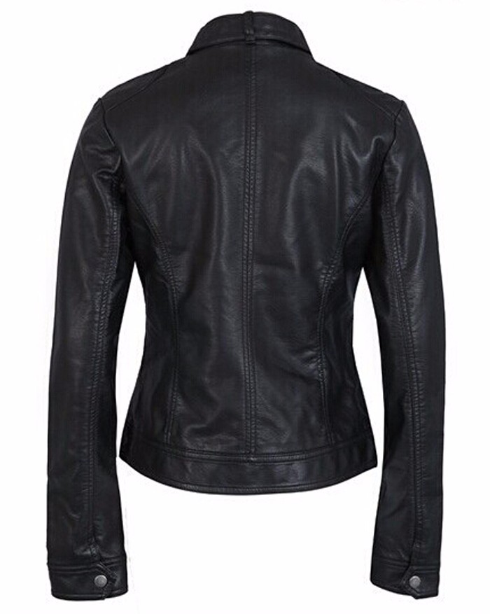 Women-Leather-Jacket-Single-Pimkie-Washed-PU-Leather-Motorcycle-Jacket-PIMKIE-Jacket-Slim-Female-Sof-32730918145