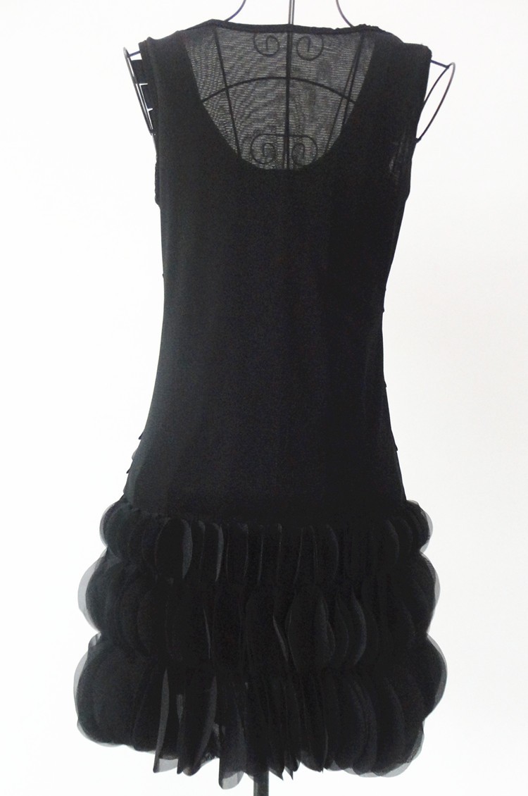 Women-Little-Black-Dress-Sleeveless-O-Neck-Casual-Mini-Bud-Dress-3D-Flower-Appliques-Chiffon-Dance-M-32697917451