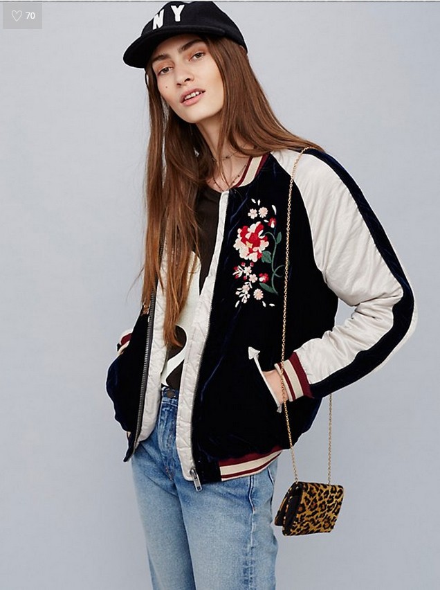 Women-Silky-amp-Velvet-Spliced-Bomber-Jacket-Floral-Embroidered-Bomber-Jackets-Contrast-color-Coat-P-32703814942