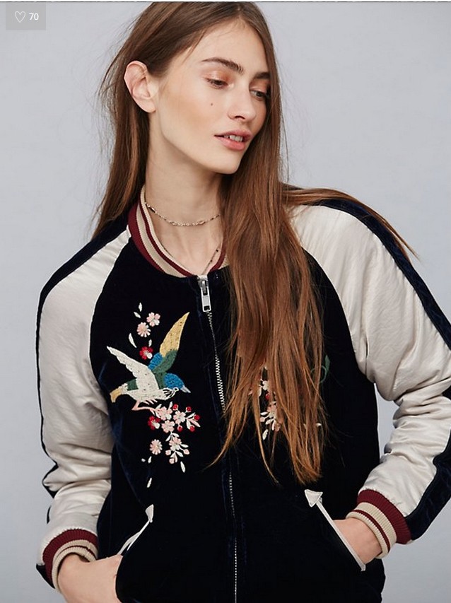 Women-Silky-amp-Velvet-Spliced-Bomber-Jacket-Floral-Embroidered-Bomber-Jackets-Contrast-color-Coat-P-32703814942