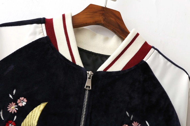 Women-Silky-amp-Velvet-Spliced-Bomber-Jacket-Floral-Embroidered-Bomber-Jackets-Contrast-color-Coat-P-32703814942