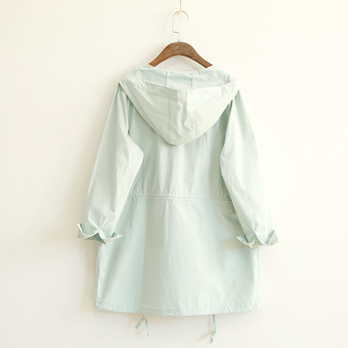 Women-Simple-Solid-color-Autumn-Mori-Girl-Trench-Coat-Ladies-Waisted-Zipper-Hooded-Pockets-Coat-Outw-32718310545
