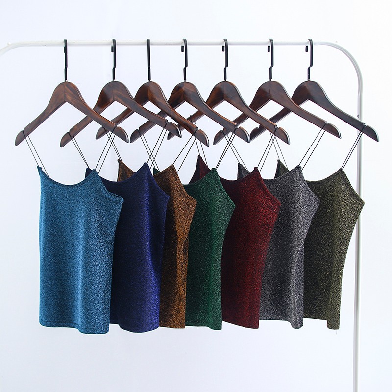 Women-Sparkle-Skinny-Strap-Brami-Bling-Bling-Camis-Sexy-Trop-Tops-32783837095