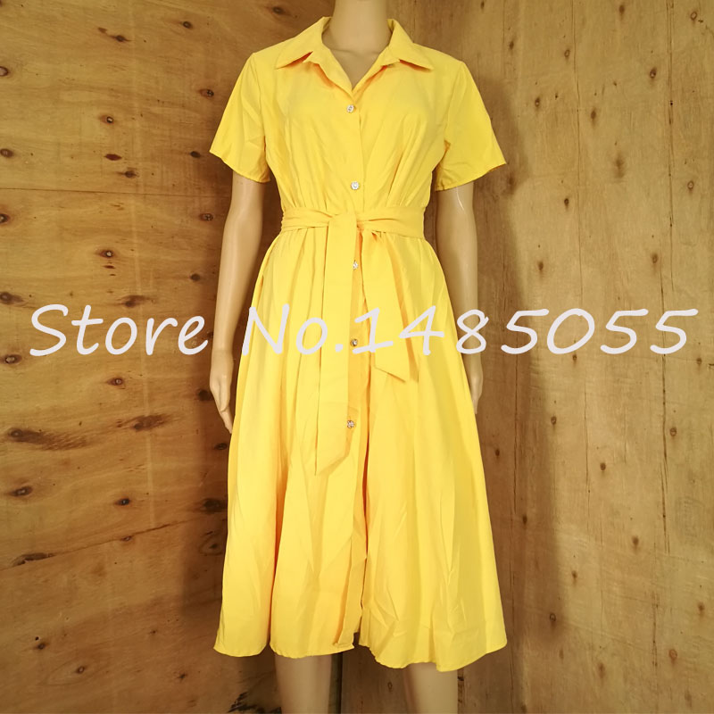 Women-Summer-Sexy-Dress-Yellow-Cotton-Ukraine-Vestidos-with-Button-Short-Sleeve-Split-Bottom-Casual--32791369087