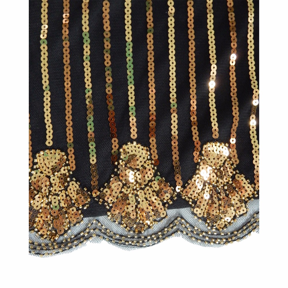 Women-Vintage-Inspired-Shining-Black-Gold-1920s-Beading-Sequin-Art-Deco-Gatsby-Flapper-Dress-Sleevel-32741291402