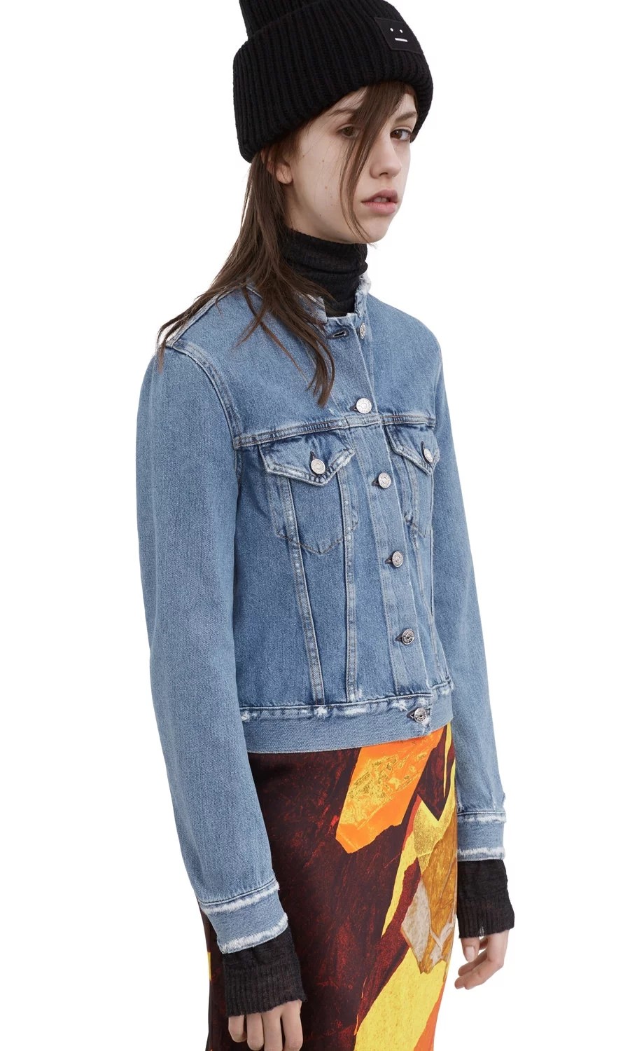 Women-Vintage-Ripped-Stand-Short-Denim-Jackets-Top-ind-fray-Jacket-Outerwear-32723085598