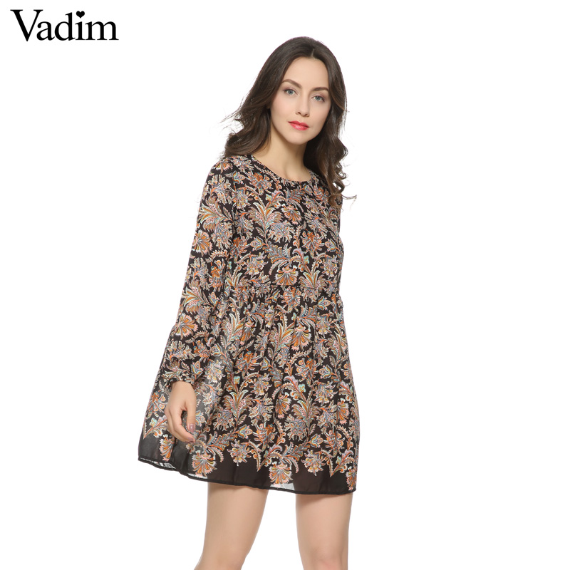 Women-Vintage-floral-pleated-mini-Dress-Vestido-feminina-O-neck-long-sleeve-casual-slim-brand-Europe-32230399377