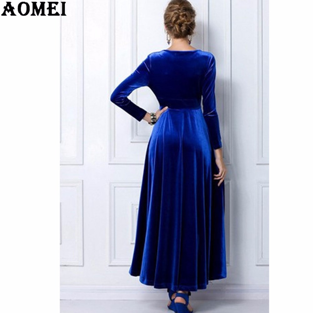 Women-Wine-Redding-Fits-Flared-Dresses-Velvet-Warm-Dress-XXL-3XL-Dresses-Plus-size-Winter-Ankle-Leng-1578742598