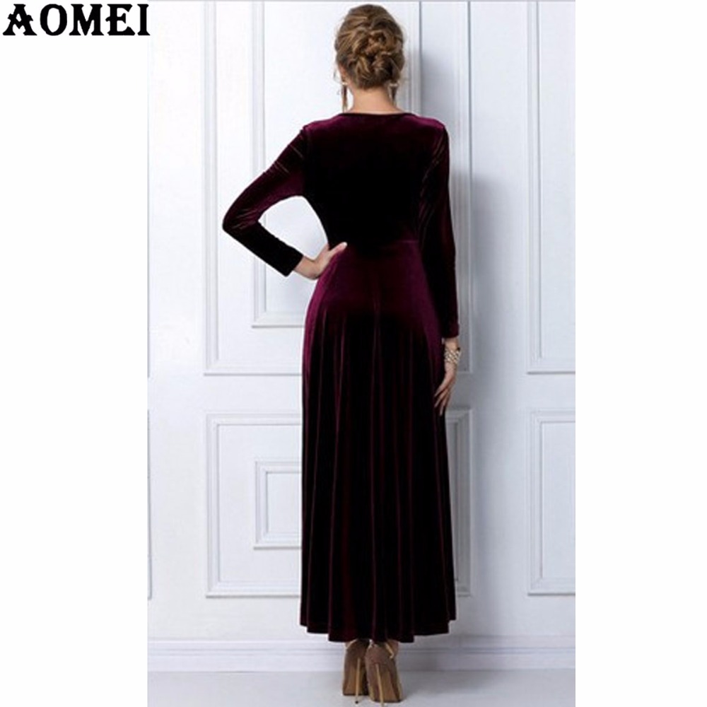 Women-Wine-Redding-Fits-Flared-Dresses-Velvet-Warm-Dress-XXL-3XL-Dresses-Plus-size-Winter-Ankle-Leng-1578742598