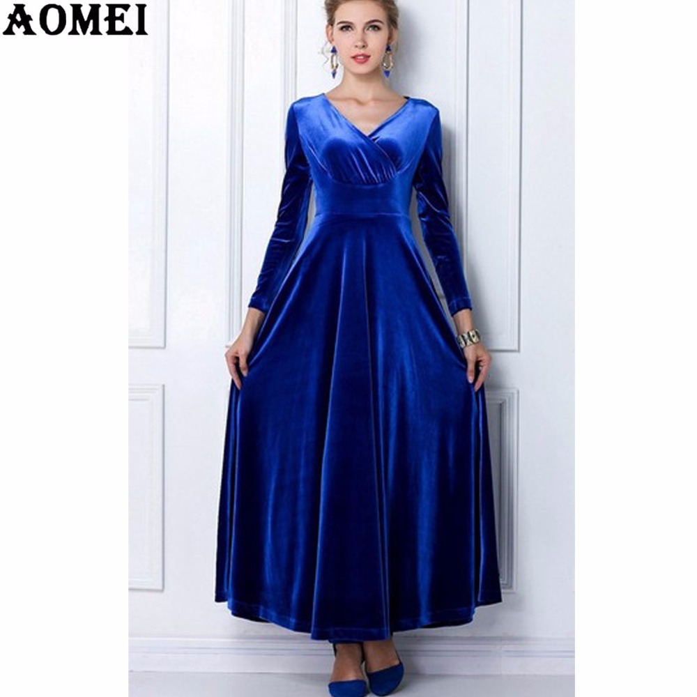 Women-Wine-Redding-Fits-Flared-Dresses-Velvet-Warm-Dress-XXL-3XL-Dresses-Plus-size-Winter-Ankle-Leng-1578742598