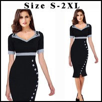 Women-summer-Dress-Vintage-Patchwork-Sleeveless-Rockabilly-Bodycon-Stretch-Shift-Wiggle-Pencil-Knee--32280432564