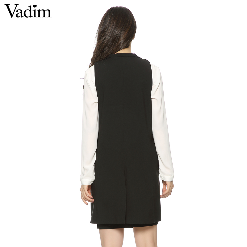 Women-white-black-long-vest-coat-Europen-style-waistcoat-sleeveless-jacket-back-split-outwear-casual-32377875276