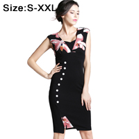 Womens-Business-Casual-Work-Party-Bodycon-Pencil-Dress-Square-Collar-Three-Quarter-Sleeve-Elegant-Vi-32528004322