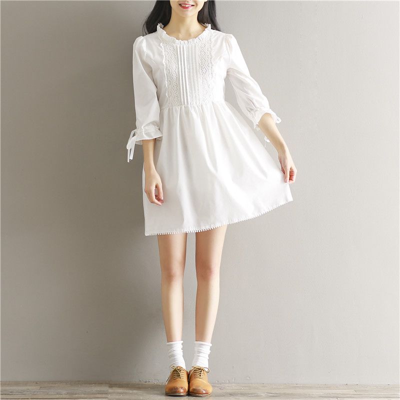 Womens-Dresses-Spring-Cotton-Women-White-Lace-Dress-Stand-Collar-Half-Sleeve-Lolita-Dress-Size-S-XL-32791920145