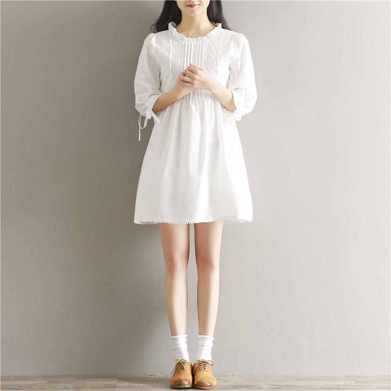 Womens-Dresses-Spring-Cotton-Women-White-Lace-Dress-Stand-Collar-Half-Sleeve-Lolita-Dress-Size-S-XL-32791920145