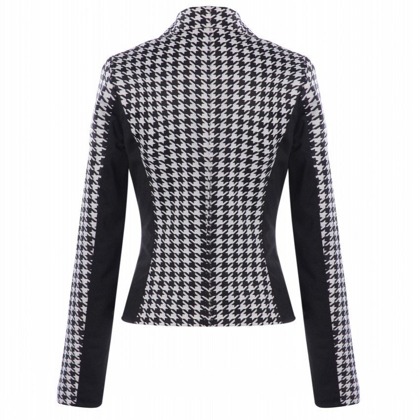 Womens-Elegant-Lapel-Optical-Illusion-Houndstooth-Jacket-One-Button-Wear-to-Work-Business-Office-Fit-32673255204