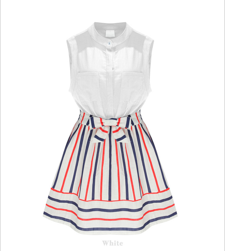 Womens-Summer-Style-Fashion-Stand-Collar-Stripes-Spell-Color-Slim-Sleeveless-Dress-Plus-Size-PA3251-32639779851