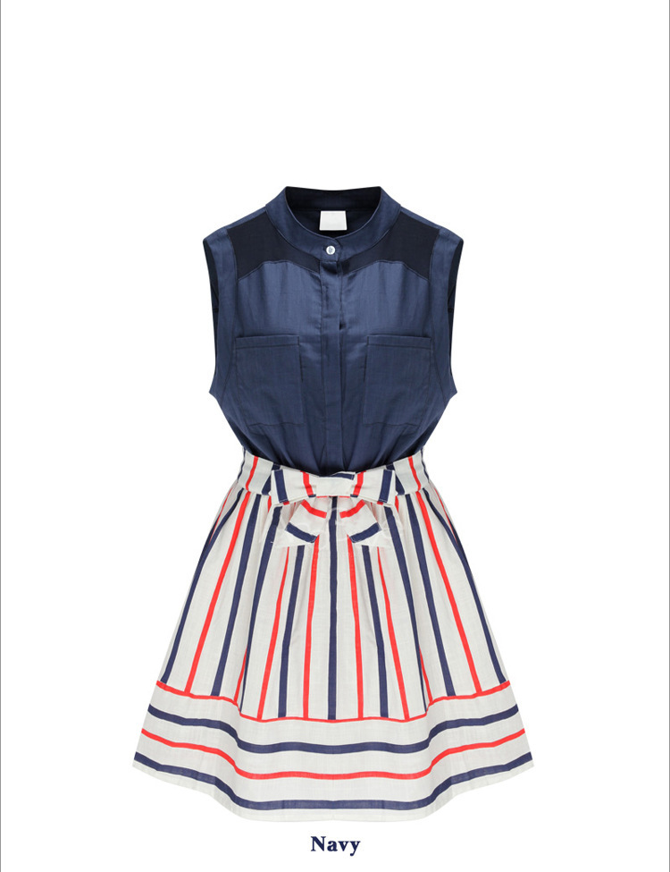 Womens-Summer-Style-Fashion-Stand-Collar-Stripes-Spell-Color-Slim-Sleeveless-Dress-Plus-Size-PA3251-32639779851