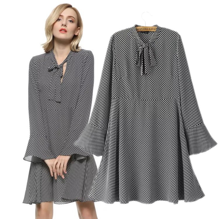 Work-Office-dress-Women-5XL-plus-size-Tops-Dot-Bow-Tie-Pattern-dresses-Women-Clothing-Autumn-Knee-Le-32776130326