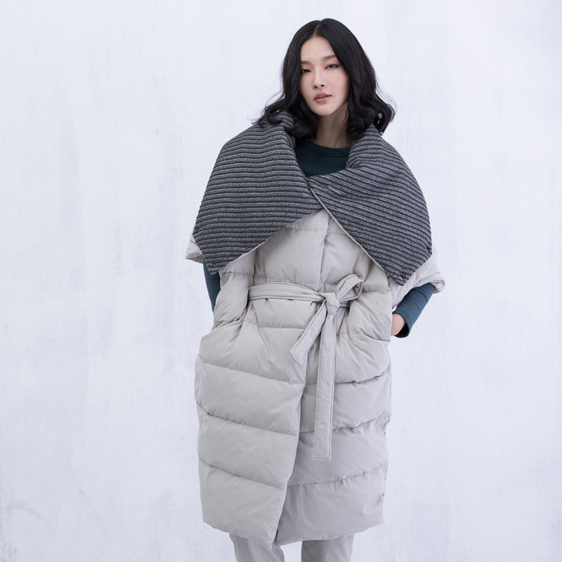 XianRan-Women-Down-Coat-Long-Short-Sleeves-Belt-Cotton-Casual-Winter-Coat-Plus-Size-Free-Shipping-32546473141