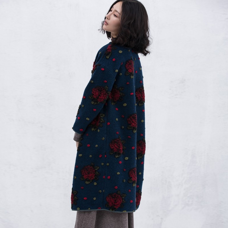 XianRan-Women-Wool-Coat-Winter-Long-Loose-Floral-Dot-Edge-Plus-Size-Overcoat-High-Quality-Free-Shipp-32492057099