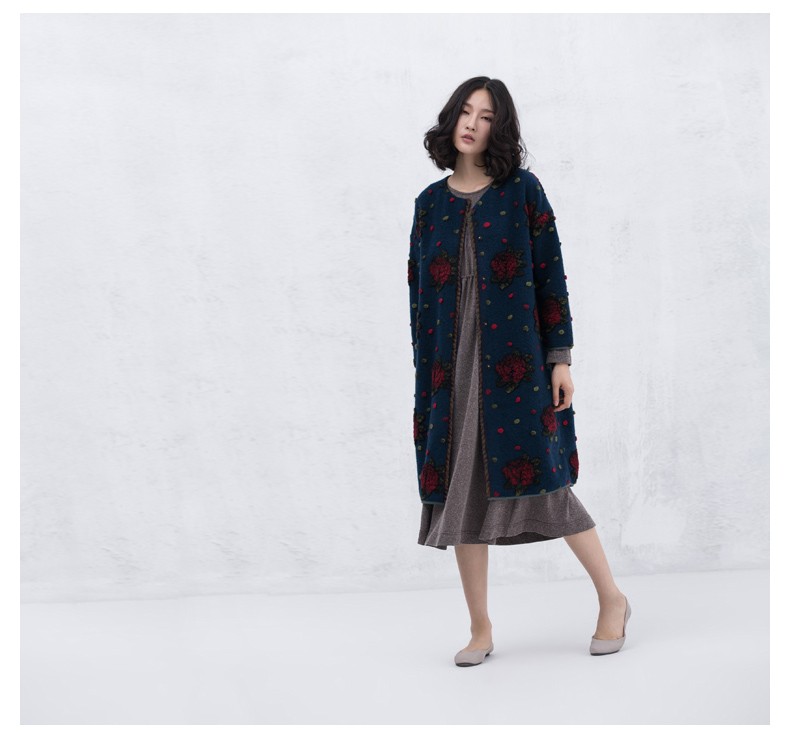 XianRan-Women-Wool-Coat-Winter-Long-Loose-Floral-Dot-Edge-Plus-Size-Overcoat-High-Quality-Free-Shipp-32492057099