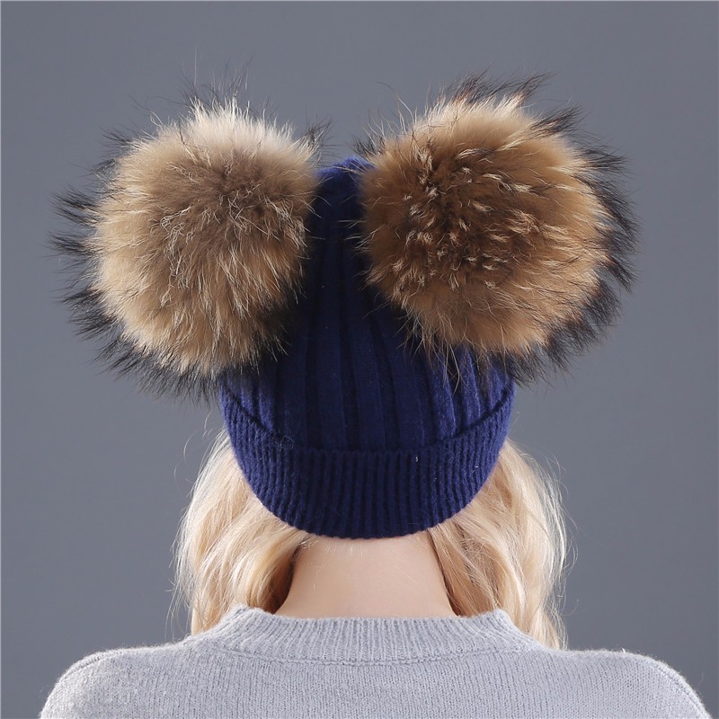 Xthree-winter-hat-for-women-wool-knitting-beanies-natural-fur-double-pom-poms-Skullies-girls-hat-fem-32757896874