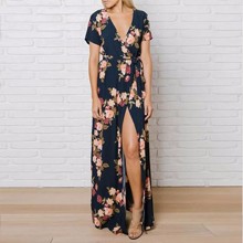 Ybenlow-2017-Women-Dresses-Long-Fashion-Printed-Maxi-Dress-O-neck-Three-Quarter-Sleeve-Empire-Flower-32790666089