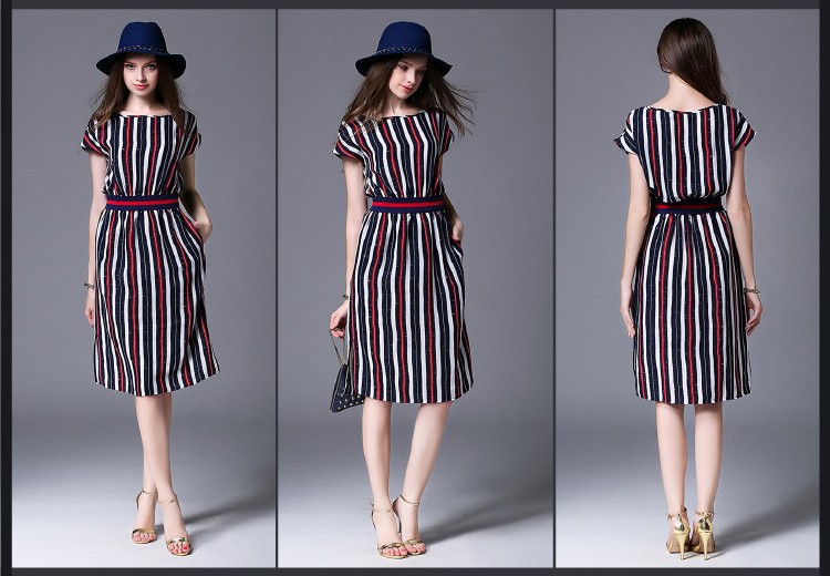 YuooMuoo-Plus-Size-European-Fashion-Women-Dress-Knee-length-Casual-Striped-Dress-Batwing-Sleeve-Eleg-32688175957