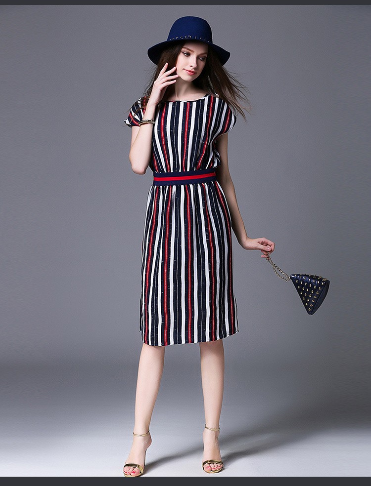 YuooMuoo-Plus-Size-European-Fashion-Women-Dress-Knee-length-Casual-Striped-Dress-Batwing-Sleeve-Eleg-32688175957