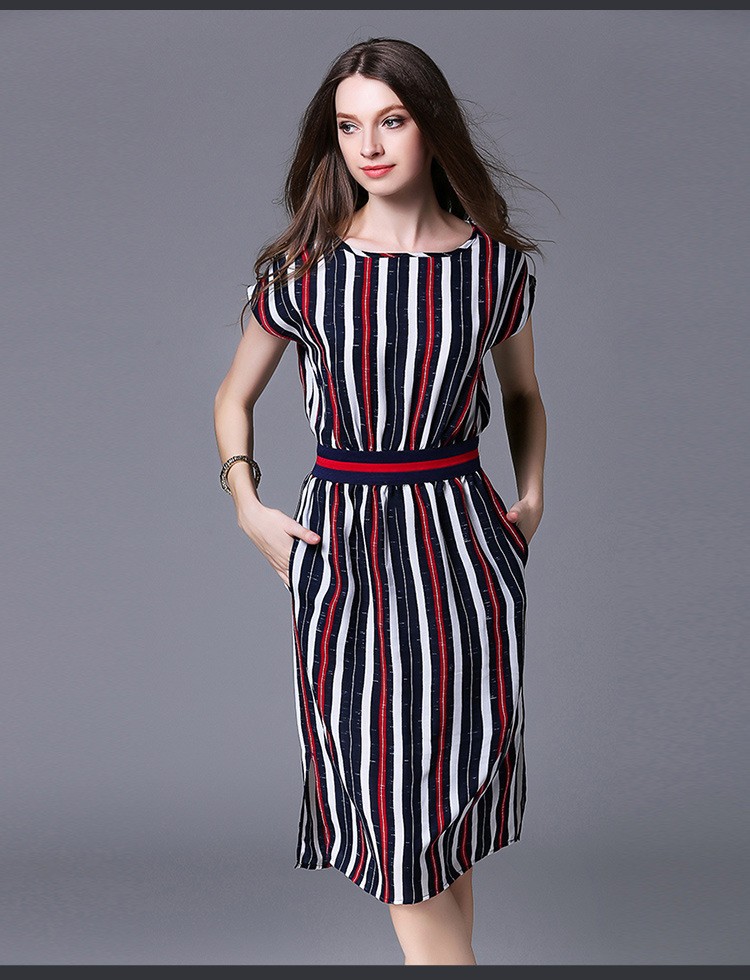 YuooMuoo-Plus-Size-European-Fashion-Women-Dress-Knee-length-Casual-Striped-Dress-Batwing-Sleeve-Eleg-32688175957