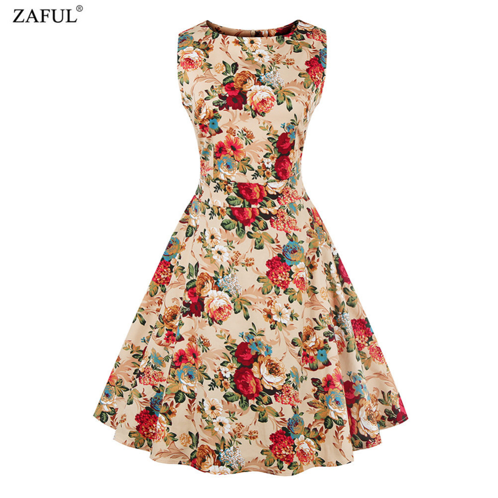 ZAFUL-4XL-Women-summer-vintage-Dress-Audrey-Hepburn-1950-60S-O-neck-Sleeveless-Floral-Print-Patry-Re-32691292739