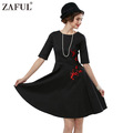 ZAFUL-5-color-Women-Vintage-Dress-Animal-Print-Retro-robe-50s-Short-Sleeves-Belts-elegant-Feminino-R-32781896250