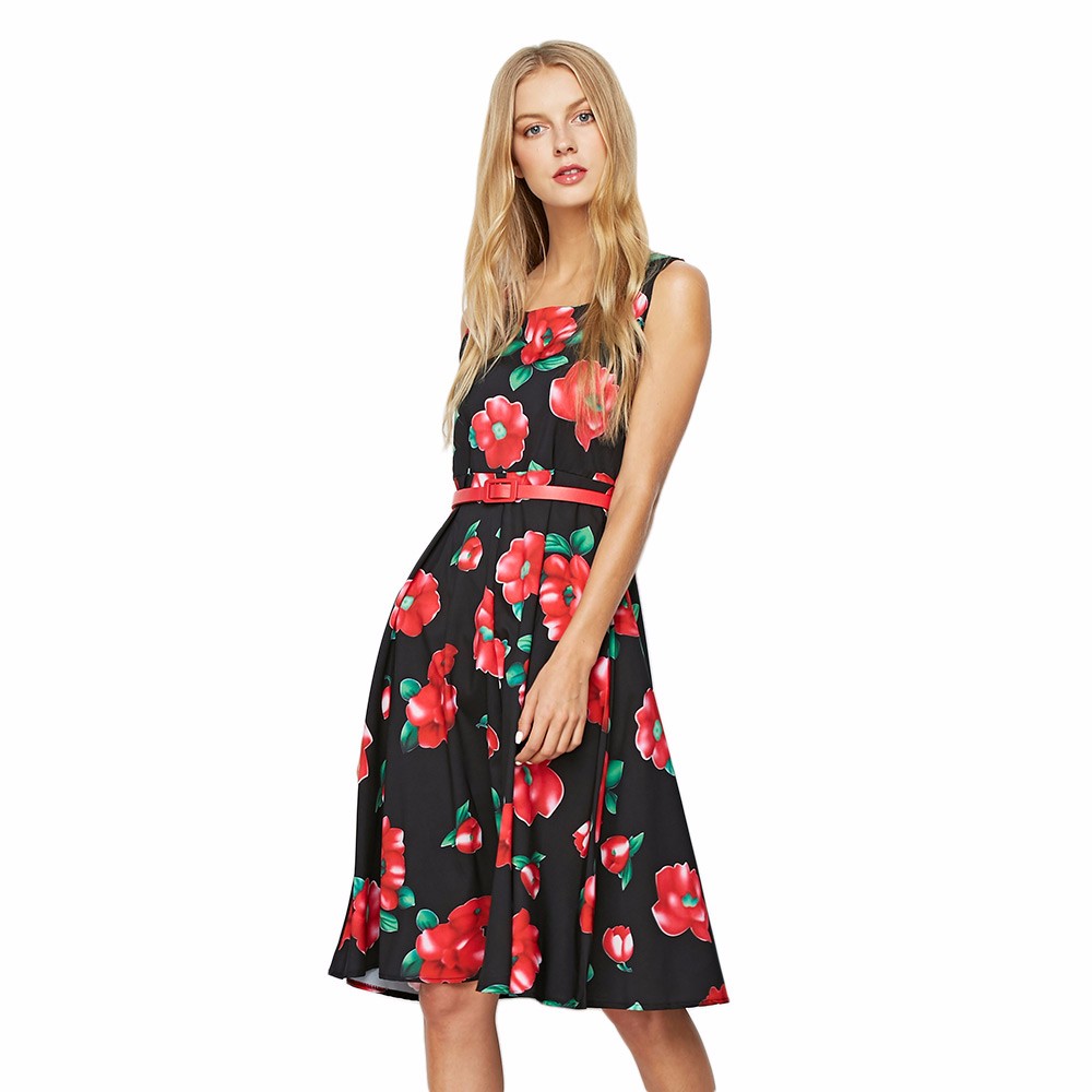 ZAFUL-Floral-Sleeveless-Belts-Vintage-Dress-O-Neck-A-Line-60s-Retro-Swing-Party-Feminino-Vestidos-Co-32789735908