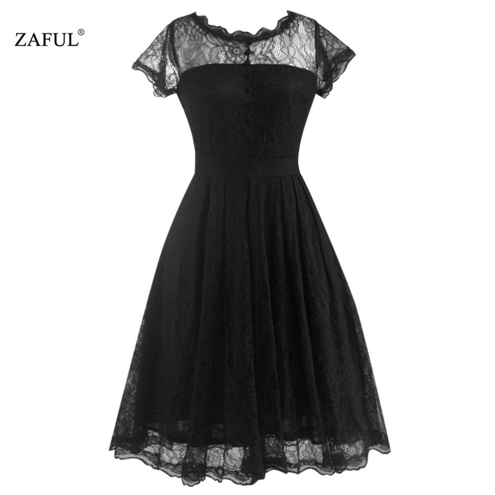 ZAFUL-Hot-Womens-Summer-Lace-Dress-2018-Vintage-O-Neck-Slim-Sexy-Pin-up-Rockabilly-Vestidos-Party-Bl-32772739920