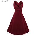 ZAFUL-Plus-Size-S4XL-Brand-New-Women-Sleeveless-High-Waist-Turn-Down-Collar-Vintage-Dress-Polka-Dot--32770420906