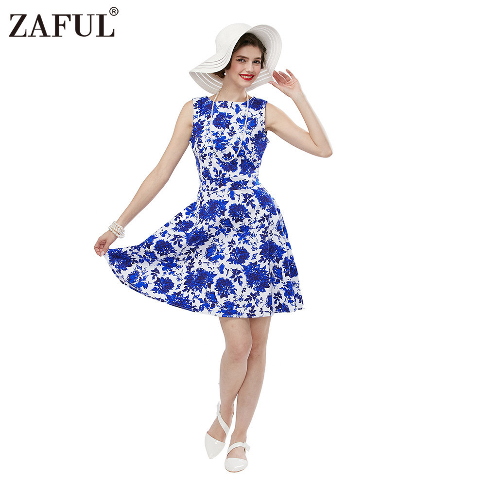 ZAFUL-Plus-size-Women-Vintage-Dress-Retro-robe-rockabilly-summer-Audrey-Hepburn-Sleeveless-Print-par-32691248470