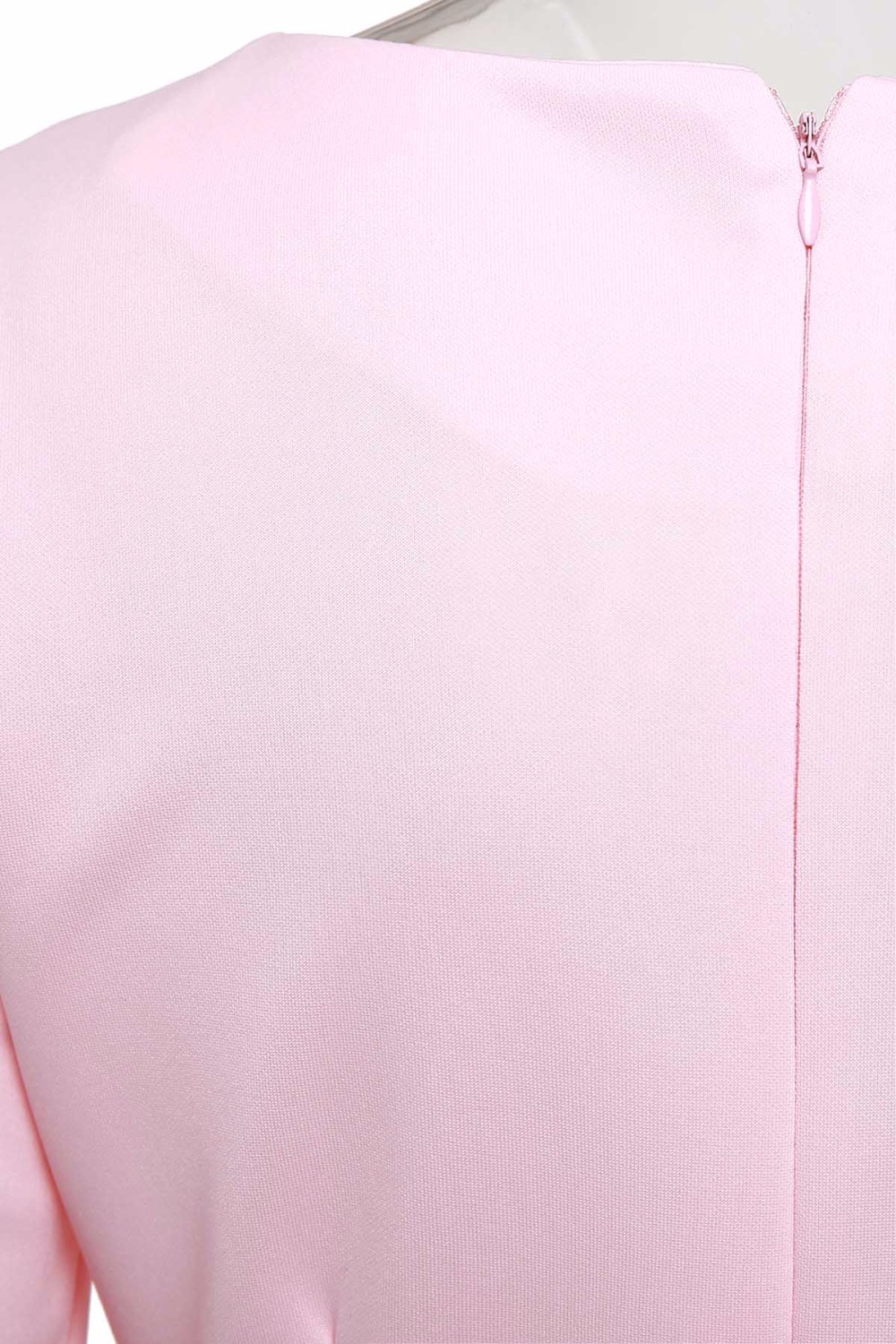 ZAFUL-Women-Pink-Party-Dress-A-line-Vintage-Dress-High-Waist-34-Sleeves-Big-Swing-Elegant-Feminino-V-32789366244