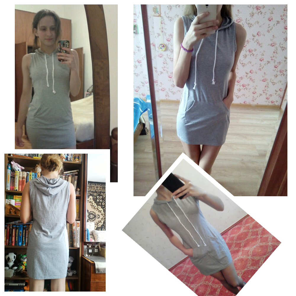 ZAFUL-Women-Summer-Hooded-Drawstring-Dress-Gray-Sleeveless-Straight-Solid-Color-SXL-Feminino-Vestido-32661935721