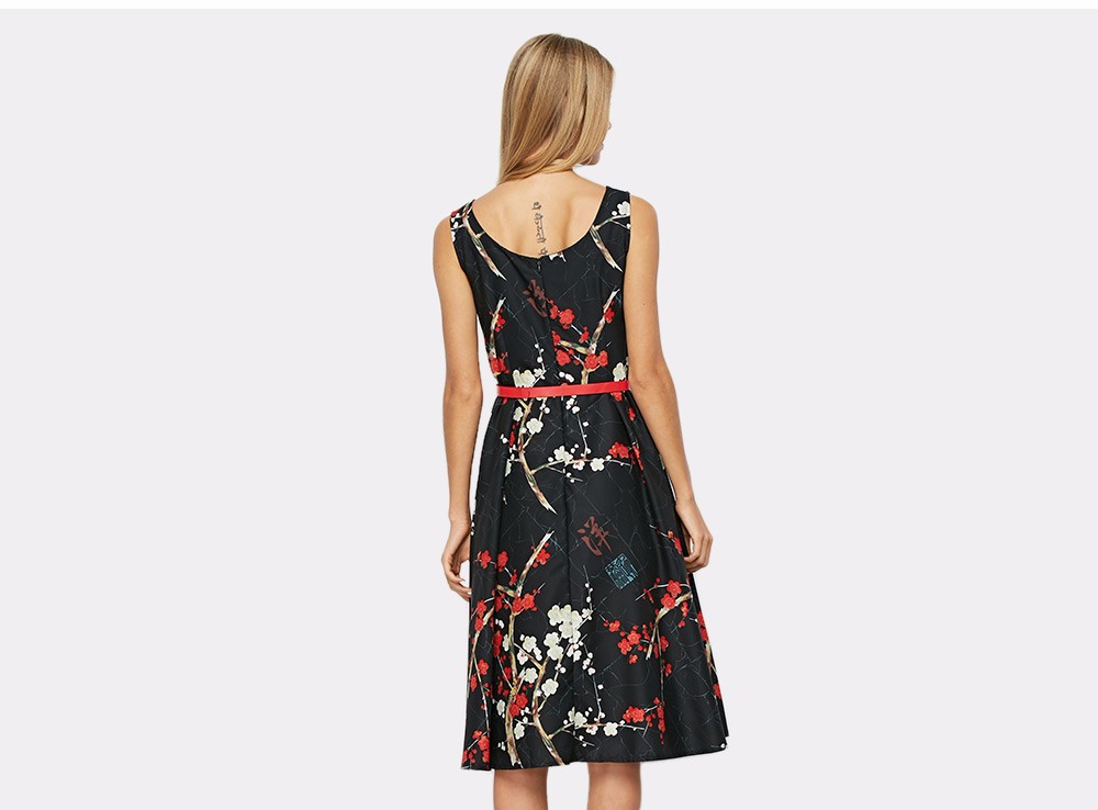 ZAFUL-Women-Summer-O-Neck-Sleeveless-Vintage-Dress-Floral-Print-Chinese-Style-Belts-Cotton-Retro-Dre-32787201081