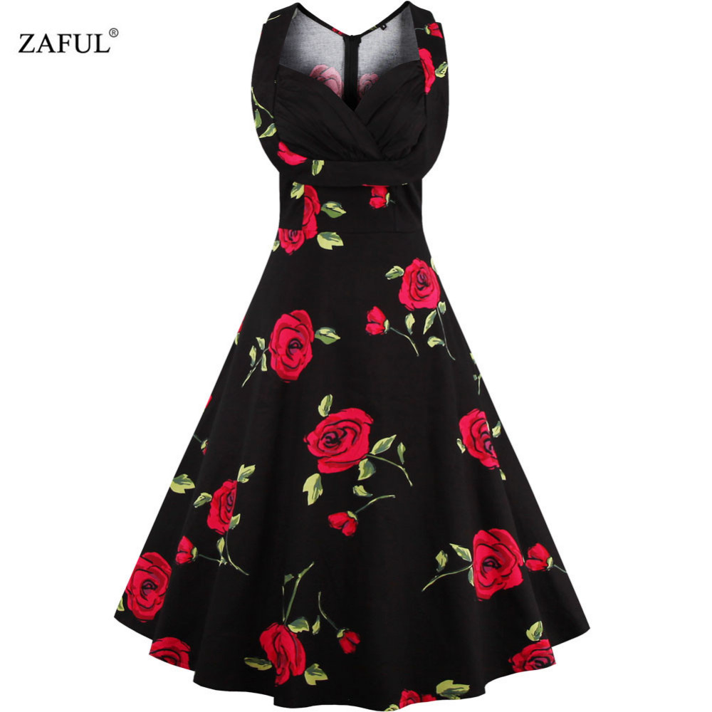 ZAFUL-plus-size-Summer-Women-Dress-Vintage-Elegant-Floral-Print-Audrey-hepbum-Sleeveless-Big-Hem-Wom-32652689247